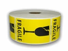 Shipping Labels 2x3 YL Fragile Cr/GL Permanent Adhesive Labels 2 RLS of 300 EA