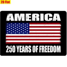 Framed Metal Sign America 250 Years Of Freedom Rustic Wall Hanging Decoration