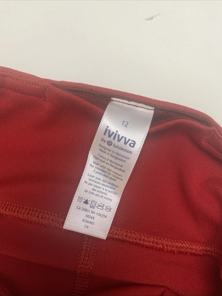 ivivva by lululemon 尺寸 12 紧身裤 红色 — 第 4/4 张图片