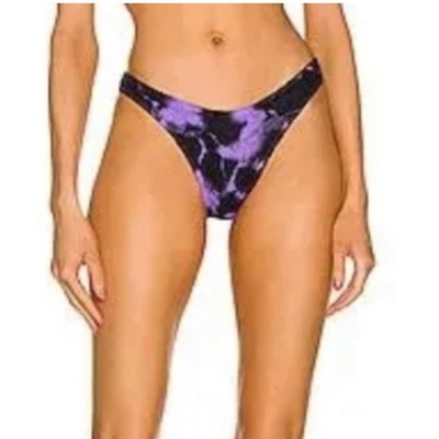 Bond-Eye Bikini Bottom Lilac Marble Tie Dye Black OS Swim