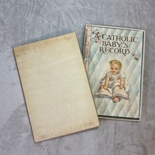 Vtg Baby Book A Catholic Record Unused in Box Color Illustrations Litho Crafting