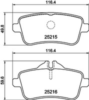Bremsbelagsatz Scheibenbremse Hella Pagid 8DB 355 019-841 FüR Klasse GLE W166