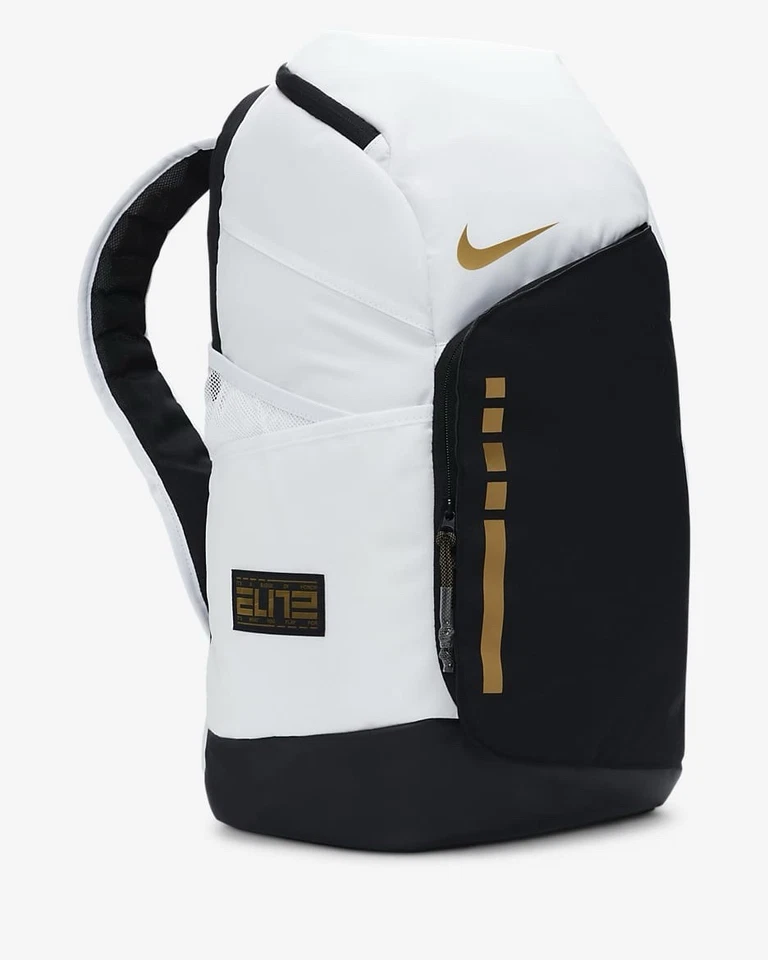 Mochila Nike Hoops Elite 32L 'Blanco/Negro/Dorado Metálico' NUEVA CON ETIQUETAS DX9786-100 Foto 2 de 4