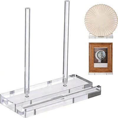 Clear Heavy Acrylic Plate Stand for Display Tabletop Art Easel Books Photo