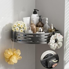 Corner Shower Caddy Suction Cup,Shower Shelves with Hooks,No Drilling Powerfu...