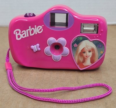 Vntg 90s Barbie Camera Rare Pink Flower Butterfly Very Cute Flash Film Working