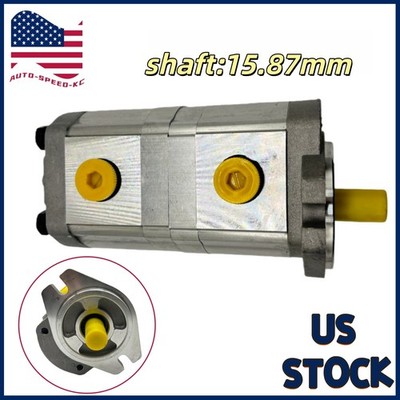 Hydraulic Tandem Double Gear Pump HGP-33A-F6/6R Shaft 15.87mmd US STOCK