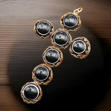 Old Vintage Antique Bullseye 2.5" Cross Pendant - Period Jewellery 