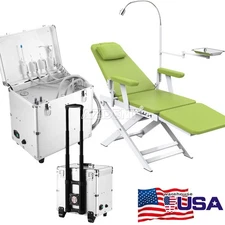 Dental Delivery Mobile Unit Oil-Free Air Compressor Suction 4Hole/Portable Chair