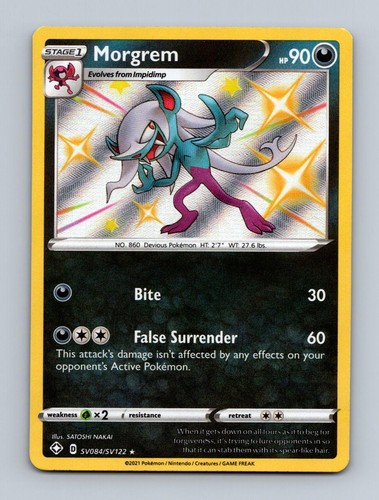 Morgrem SV084/SV122 Shiny Rare Shining Fates Shiny Vault Pokemon Holo Near Mint