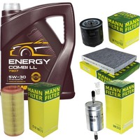 Mann Inspektionspaket Filterset 5L Mannol Energy 5W-30 FüR Audi A2 1.4 1.6 FSI