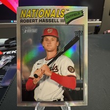 2026 Topps Heritage Baseball Robert Hassell III Refractor No. 50 Nationals