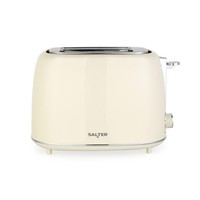 Salter Retro Cream 2-Slice Toaster - Wide Slots, Plastic, High-Lift Eject, 815W