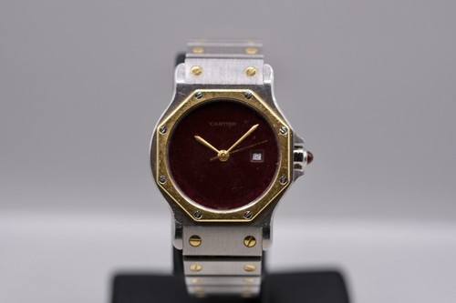 Cartier Santos Burgundy Dial Octagon - Ref.2966