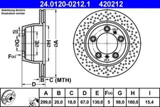 ATE 24.0120-0212.1 Brake Disc for Porsche