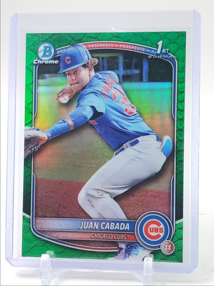 JUAN CABADA 2025 BOWMAN CHROME 1ST GREEN REPTILIAN CUBS /99 Q0154
