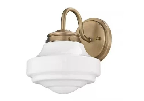 Golden Lighting Ingalls 1-Light Modern Brass and Vintage Milk Glass Wall Sconce - Picture 2 of 4