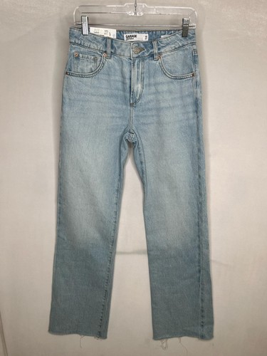 Garage Denim Jeans Womens 5 27 Blue 90s High Rise Straight Leg Raw Hem Denim NEW