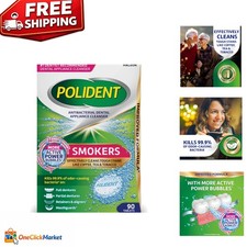 Smokers Antibacterial Dental Appliance Cleanser Tablets - 90 Count for Freshness