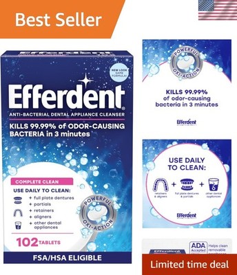 Retainer Cleaning Tablets, Denture Cleanser Tablets for Dental Appliances, Co...