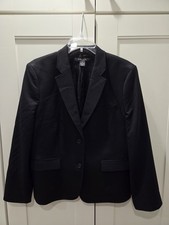 Brooks Brothers 100 Black Wool Classic Fit Blazer Size 14