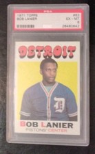 Bob Lanier 1971-72 Topps Basketball #63 Rookie Card PSA 6. Centered.. rookie card picture