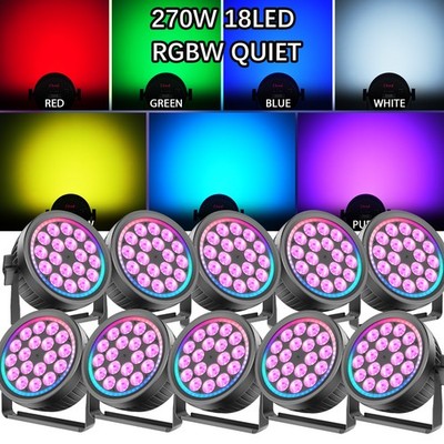 10pcs 270W Quiet Par Light RGBW Stage Bar Wash Lighting DMX DJ Disco Party Show