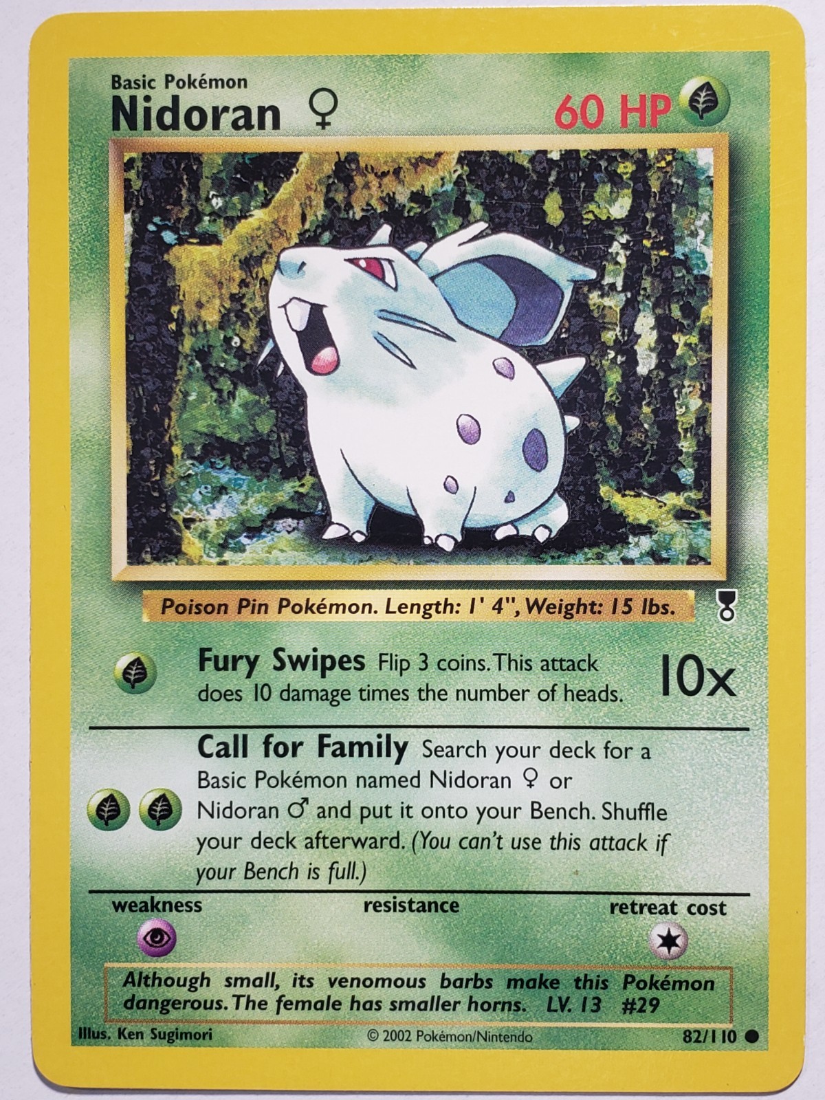 Nidoran 82/110 NM - Legendary Collection Pokemon Card - $2 Combined Shipping