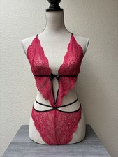 Women s Red Lace Lingerie Teddy, Size S/M