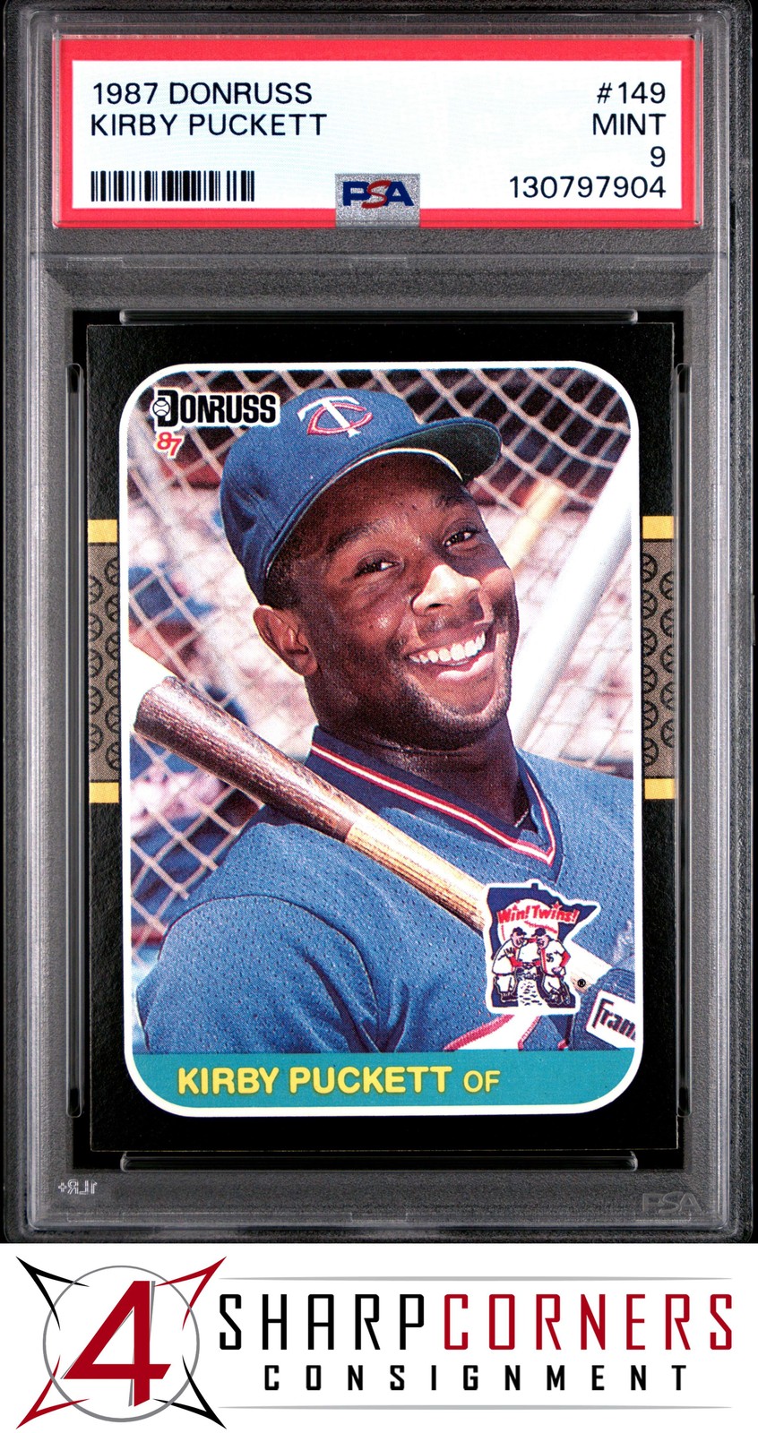 1987 DONRUSS #149 KIRBY PUCKETT TWINS HOF PSA 9