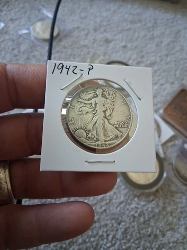 1942 P Walking Liberty Half Dollar 90% Silver VF   "As Pictured-Not Cleaned"