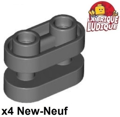 Lego 4x Rundstein Brick Round 1x2 Open Center offen Schaft dunkelgrau 77808