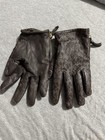 Michael Kors Women’s M Leather Logo Gloves Black/Brown Wrist Zip Cuff — photo 2
