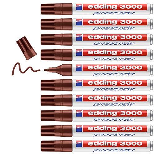Permanent Marker Edding 3000 Brown (10 Units) NUOVO