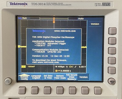 Oscilloscopio Digitale Tektronix TDS3014 - 4 Canali 100MHz 1.25GS/s - Testato Funzionante