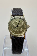 Corum $5 Dollar Coin 18k Yellow Gold 23mm 1880 Quartz Watch