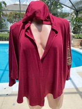 Harry Potter Open Red Cape M Cloak Burgundy Hogwarts Hooded Robe Adult Short