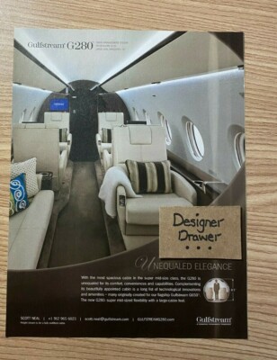 Gulfstream G280 Jet Airplane 2013 Interior Scene Print Ad Advertisement ...