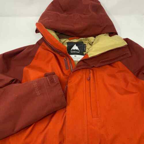 Burton XS Burnt Orange Red Full Zip Goretex Snap Button Jacket