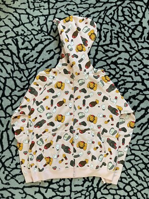 BAPE x KAWS Dissected Full Zip Hoodie Pink Size M Medium | eBay