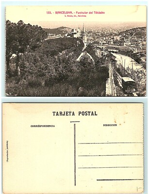 S01-3238, *BARCELONA, SPAIN, FUNICULAR DEL TIBIDABO, *100-YEAR-OLD POSTCARD.