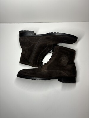 Men s 10.5 US 44EU Brown Suede Italian Boots Carlo Pazolini Sherling Lining