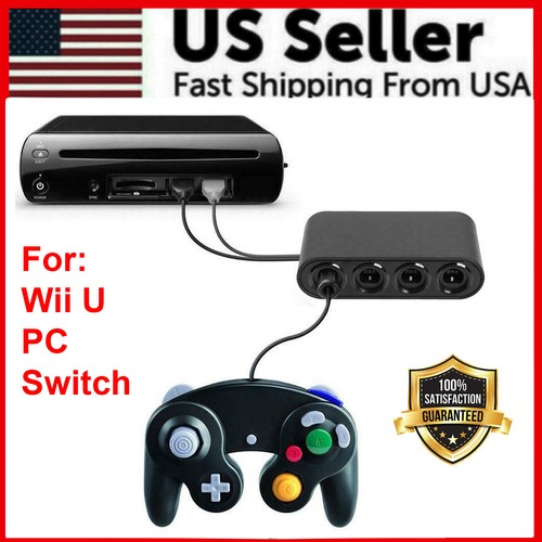 GameCube Controller Adapter 4 Port For Nintendo Switch Wii U & PC USB NEW TURBO - Picture 1 of 12