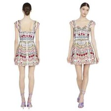 ALICE + OLIVIA Roz Crystal Beaded Mini Dress $995 NWT Size 10