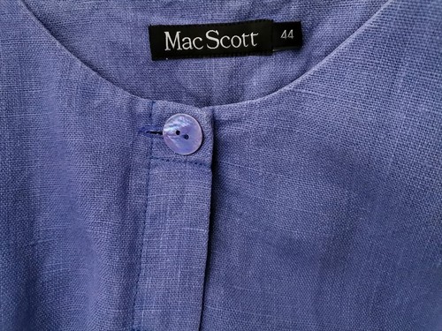 Mac Scott T. 44 Blu Blazer con bottoni Lino 100% Manica lunga Tasche - Foto 4 di 5