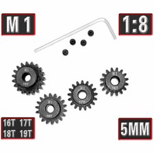 16T 17T 18 19T Mod 1 5mm M1 Pinion Gear Set Fit 1/8 RC Car Truck Castle 2200KV 