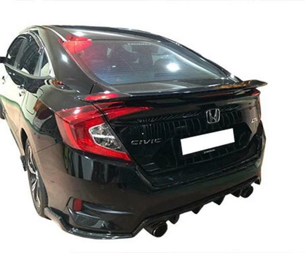 Honda Civic 2017-2021 sedán de 4 puertas estilo SI de fábrica alerón trasero pintado SJ6445 Foto 2 de 3