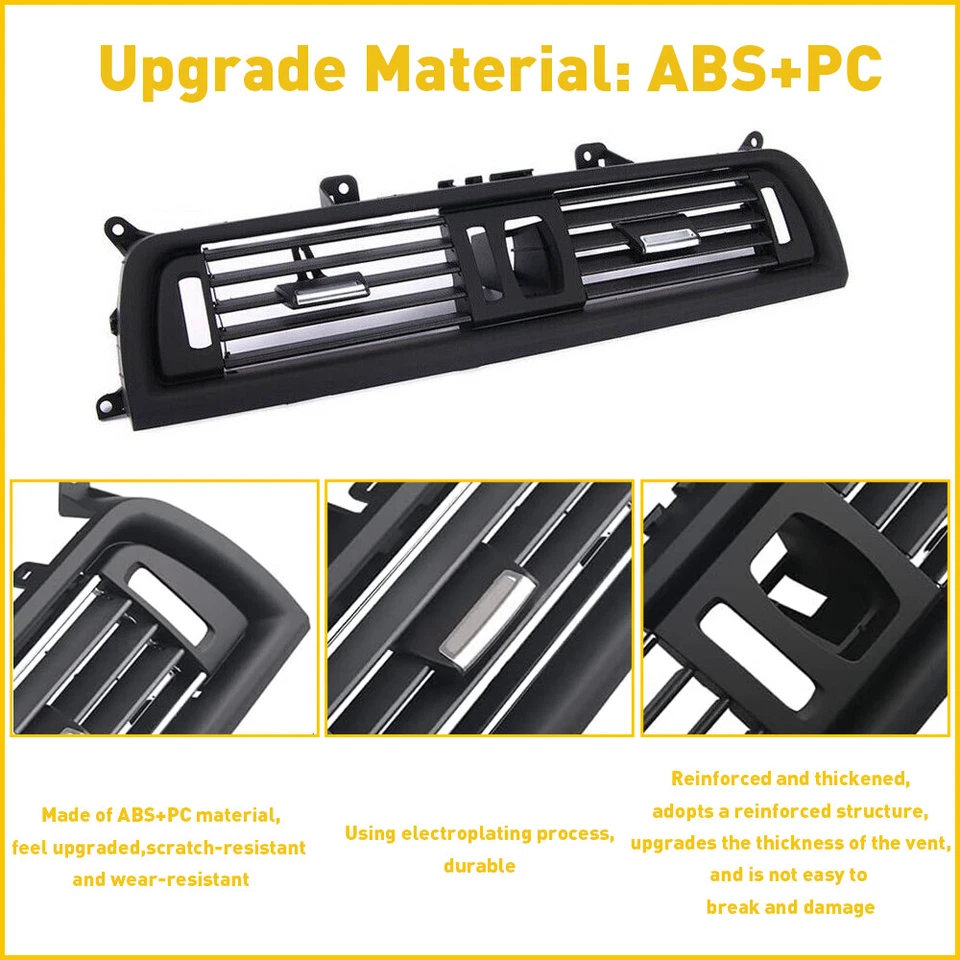 Fits BMW 520i 528i 530i 535i Front 2010-2016 Console Dash Air Vent Grille Cover - Image 4 of 4