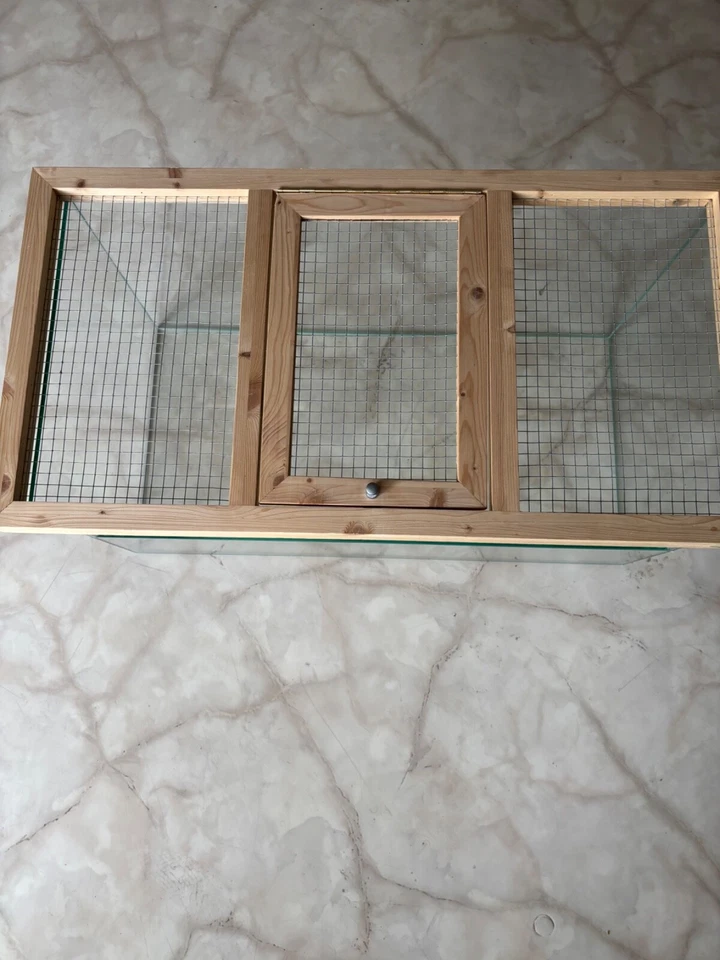 Hamster-Mãuse-Kleintier Glass Terrarium 80*40cm mit Deckel - Bild 3 von 4