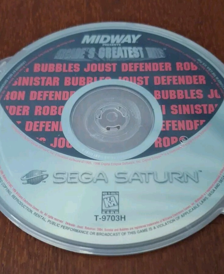Williams Arcade's Greatest Hits (Sega Saturn, 1996) - Disc Only